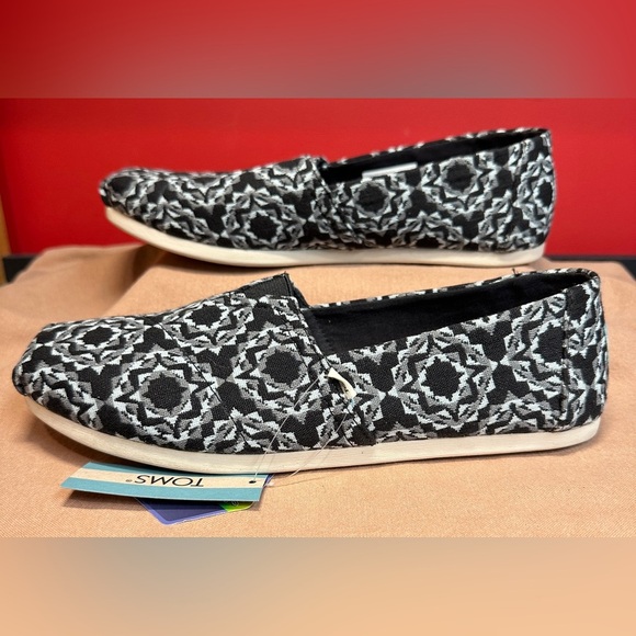 New With Tags Tom’s Classic Alpargata Loafer Flats Black & Gray Women’s Sz 10 - Picture 2 of 11